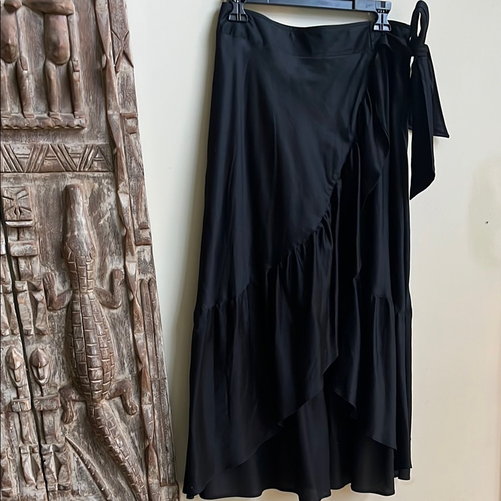 Ralph Lauren Black wrap style Midi Skirt